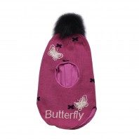 Шапка шлем для девочки Butterfly коралловая